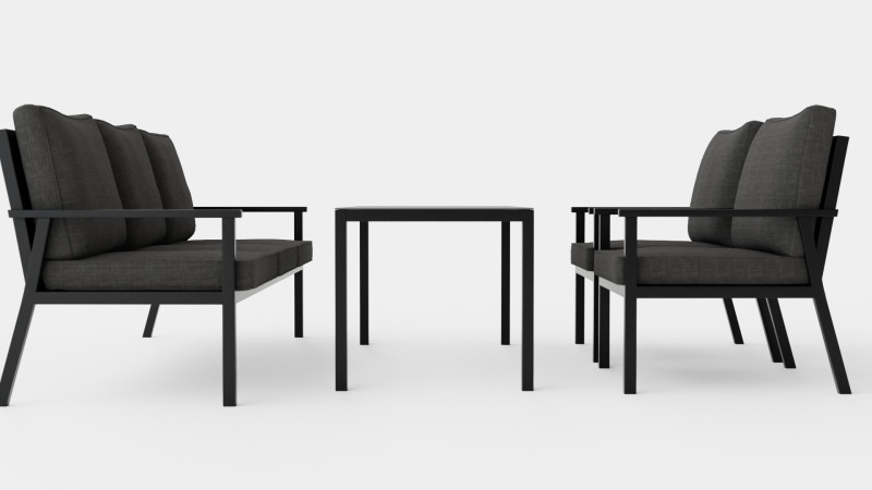 Rana 3-seater sofa set 3D Модель .c4d .max .obj .3ds .fbx .stl .blend 