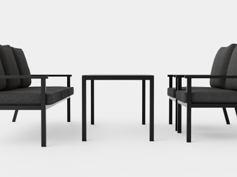 Rana 3-seater sofa set 3D Model