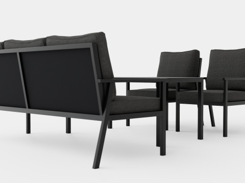 Rana 3-seater sofa set 3D Модель