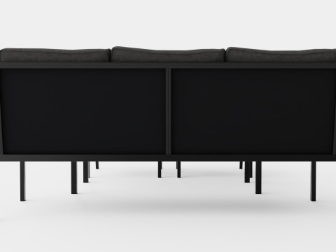 Rana 3-seater sofa set 3D Модель