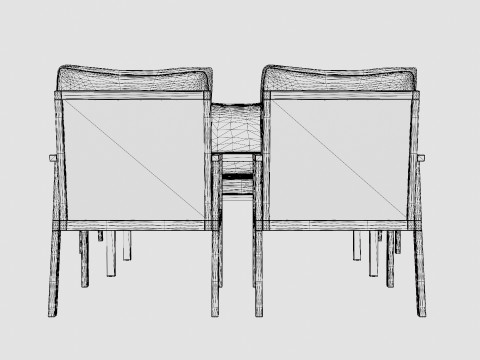 Rana 3-seater sofa set 3D Модель