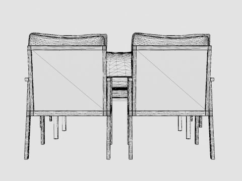 Rana 3-seater sofa set 3D Model