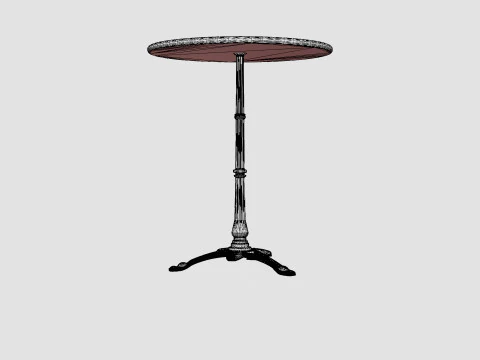 Loire marble table 3D Model