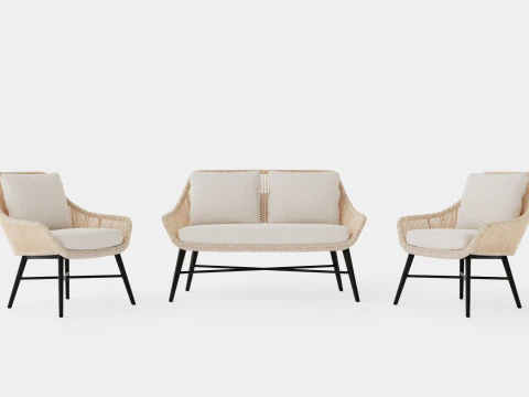 Conjunto de sof&aacute; Pembroke Modelo 3D