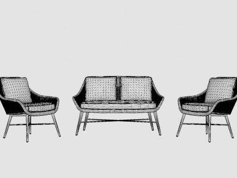 Pembroke sofa set 3D Model