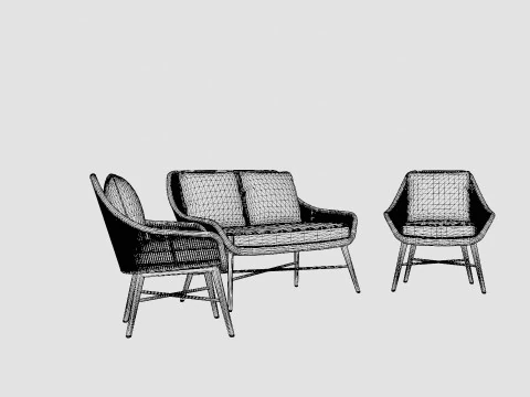 Pembroke sofa set 3D Model