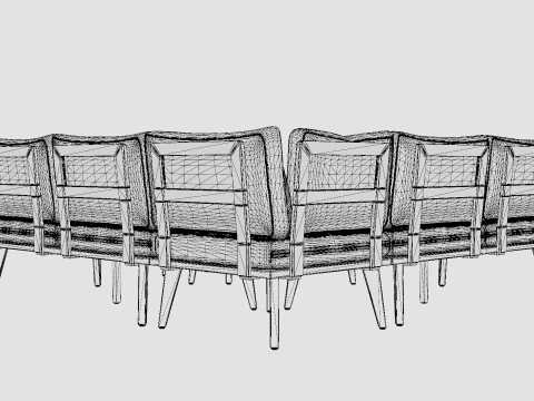 Villac sofa set 3D Model