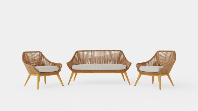 Hassel sofa set 3D Model .c4d .max .obj .3ds .fbx .stl .blend 