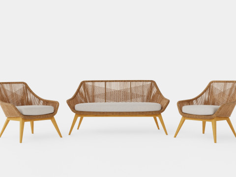 Hassel sofa set 3D Модель
