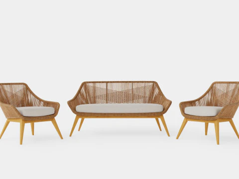 하셀 소파 세트 3D 모델