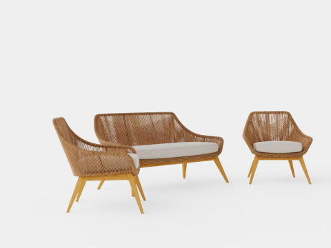 Hassel sofa set 3D Model