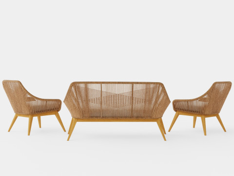 Hassel sofa set 3D Model