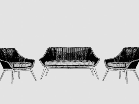 Hassel sofa set 3D Model