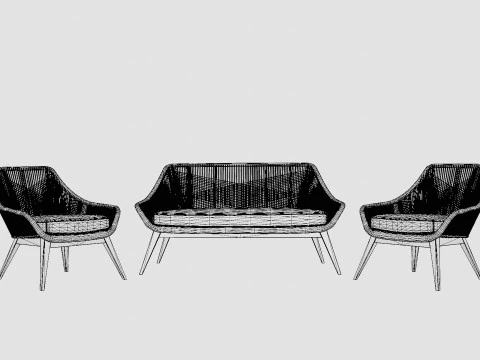 Hassel sofa set 3D Model