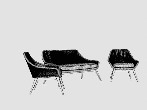 Hassel sofa set 3D Model