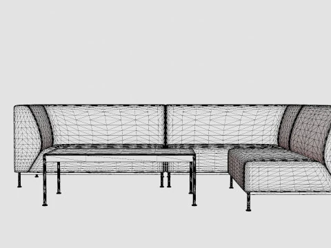 Aurora sofa set 3D Model
