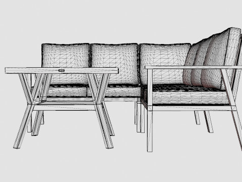 Samvaro sofa set 3D Model