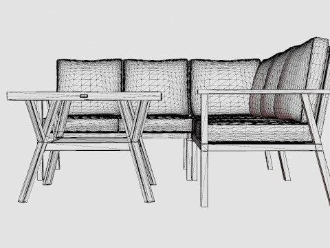 Samvaro sofa set 3D Model