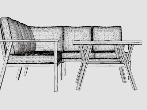 Samvaro sofa set 3D Model