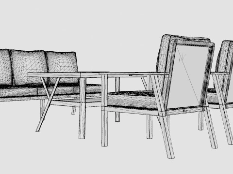 Samvaro sofa set 3D Model