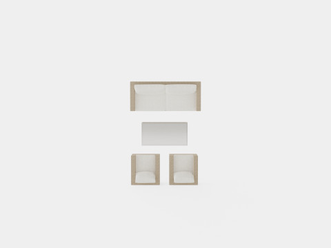 Hosta sofa set 3D मॉडल