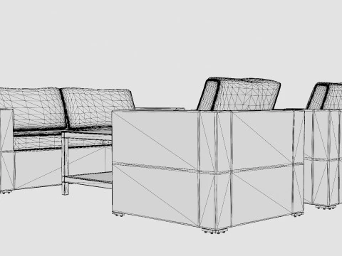 Hosta sofa set 3D Model