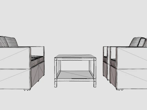 Hosta sofa set 3D Model