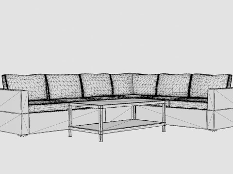 Hosta sofa set 3D Model