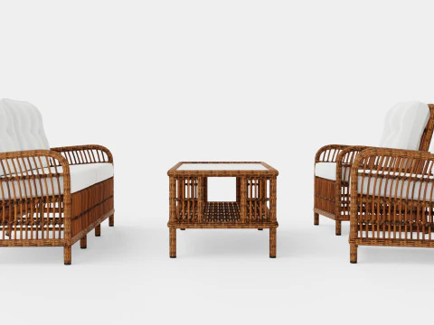 Conjunto de sof&aacute; an&ecirc;mona Modelo 3D