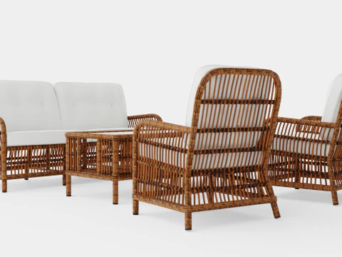 Ensemble canap&eacute; An&eacute;mone Modèle 3D