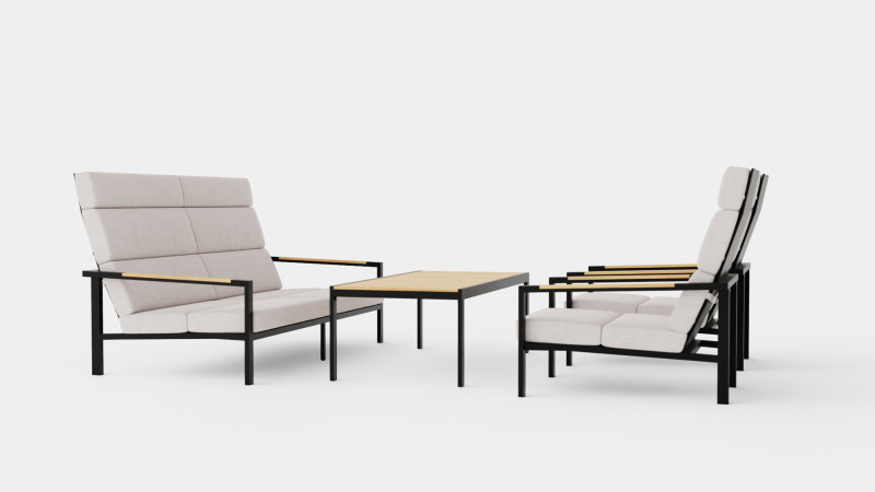 Indus sofa set 3D Model .c4d .max .obj .3ds .fbx .stl .blend 