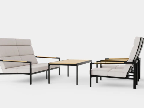 Set sofa industri Model 3D