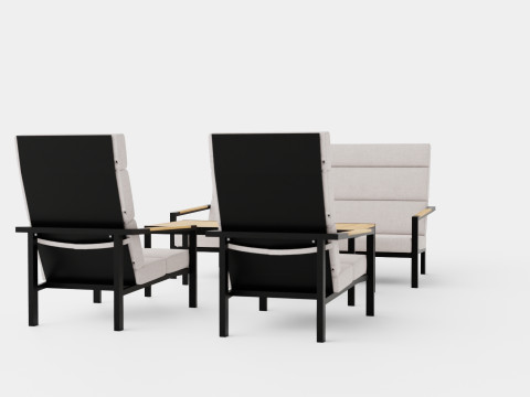 Indus sofa set 3D Model