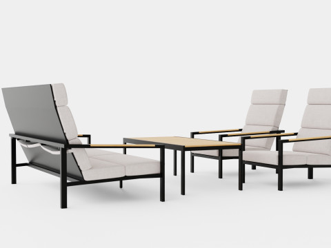 Indus sofa set 3D Model