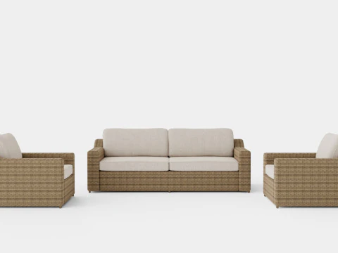 グレンドンソファセット 3Dモデル