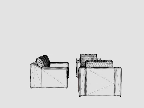 グレンドンソファセット 3Dモデル