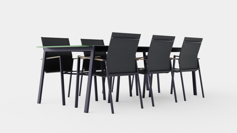 Lyra dining set 3D Model .c4d .max .obj .3ds .fbx .stl .blend 