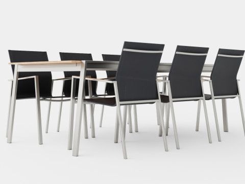 Naos dining set 3D 模型