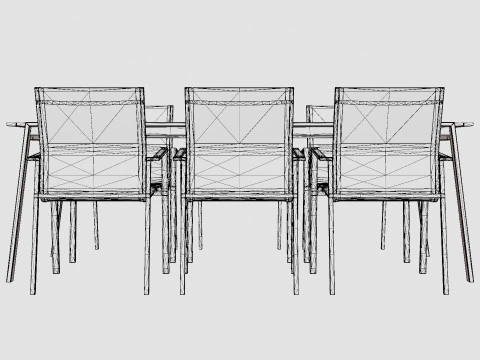 Naos dining set 3D Model