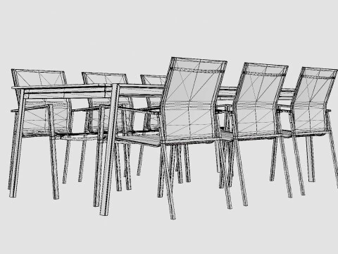 Naos dining set 3D Model