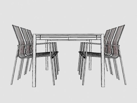 Naos dining set 3Dモデル
