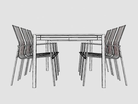 Naos dining set 3D Model