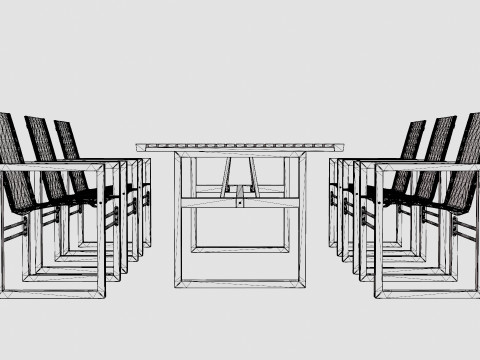 Vevi dining set Modèle 3D