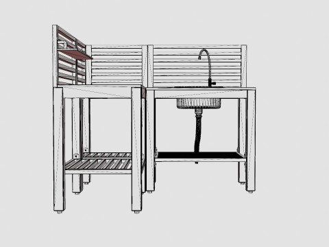 Bellac outdoor kitchen Modello 3D