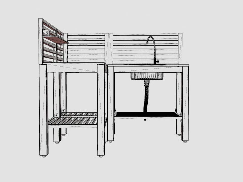Bellac outdoor kitchen 3D Model