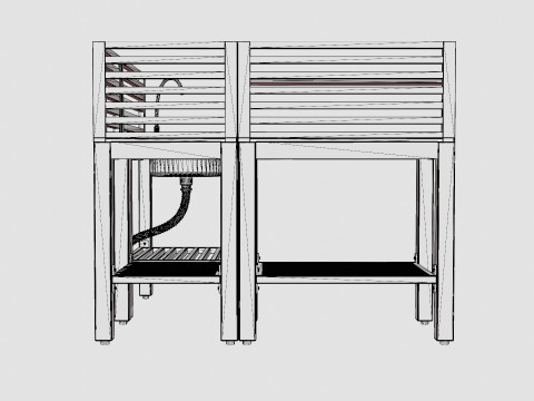 Bellac outdoor kitchen Modello 3D