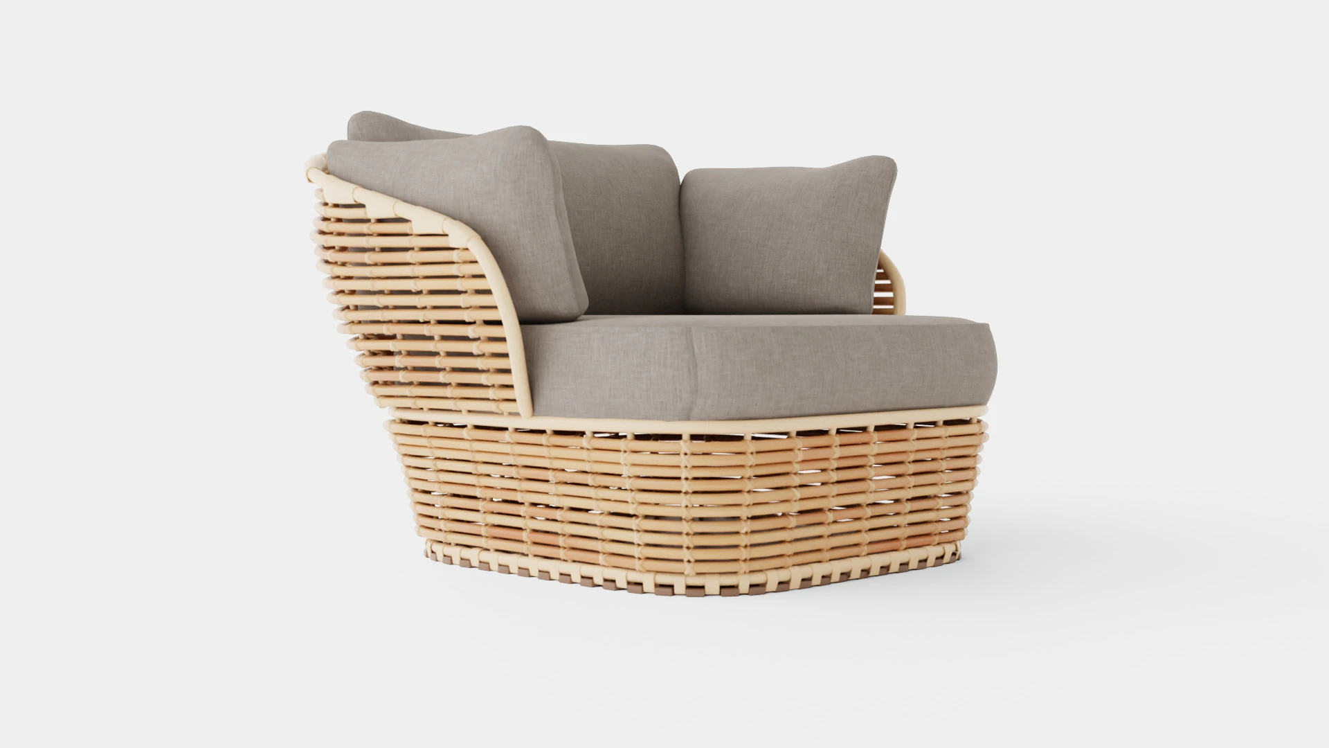Basket lounge chair 3D Model .c4d .max .obj .3ds .fbx .stl .blend 