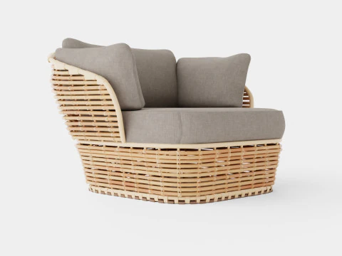 Espregui&ccedil;adeira de cesta Modelo 3D