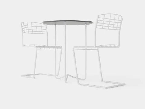 High-Tech-Esszimmer-Set 3D Modell