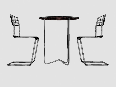 High-tech dining set 3D 모델